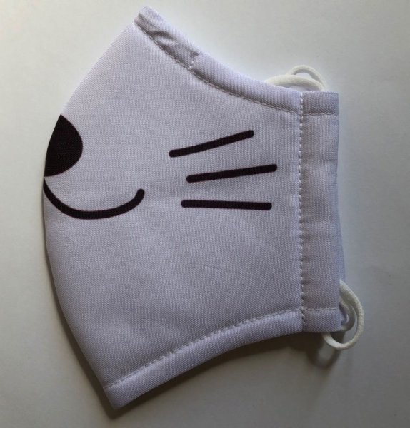 画像3: オリジナルマスク(布製マスク) ワンワン 白 洗濯可 繰り返し使用可 (3)