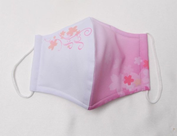 画像3: オリジナルマスク（布製マスク）　花びらひらり　桜柄　　洗濯可　繰り返し使用可 (3)