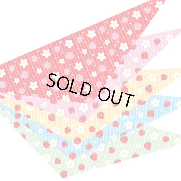 画像1: デザインバンダナ　お花といちご　１０枚セット (1)