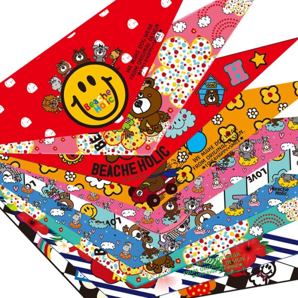 画像1: デザインバンダナ　ビーチェアソート　１０枚セット (1)