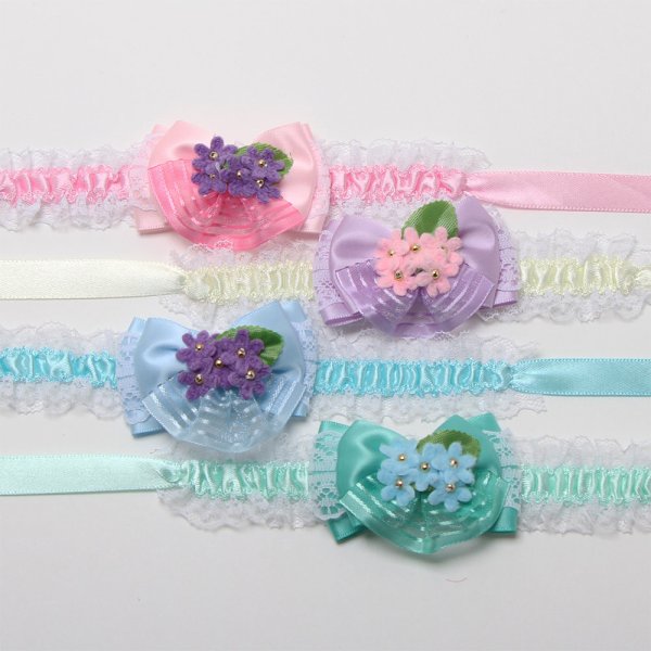 画像1: あじさいチョーカー（結ぶタイプ）8本セット (1)