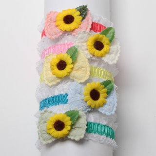 ペット用チョーカー　秋色花柄リボン　くすみカラー　パイナップル　スイカ　ひまわり チョーカー リボンMix 花柄10個セット | SPEED TRIMMING® Magic