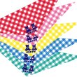 画像1: デザインバンダナ　ハッピーチェック　１０枚セット (1)