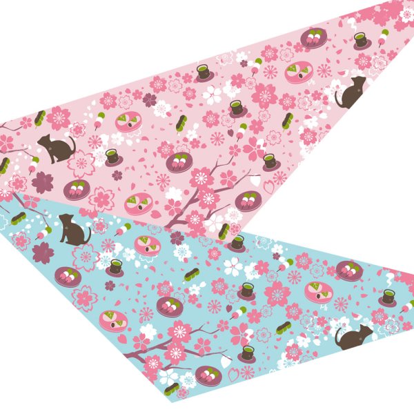 画像1: デザインバンダナ　春の茶会　１０枚セット (1)