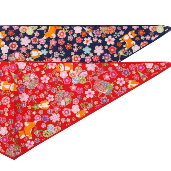 画像1: デザインバンダナ　柴犬小紋　※８枚セット (1)