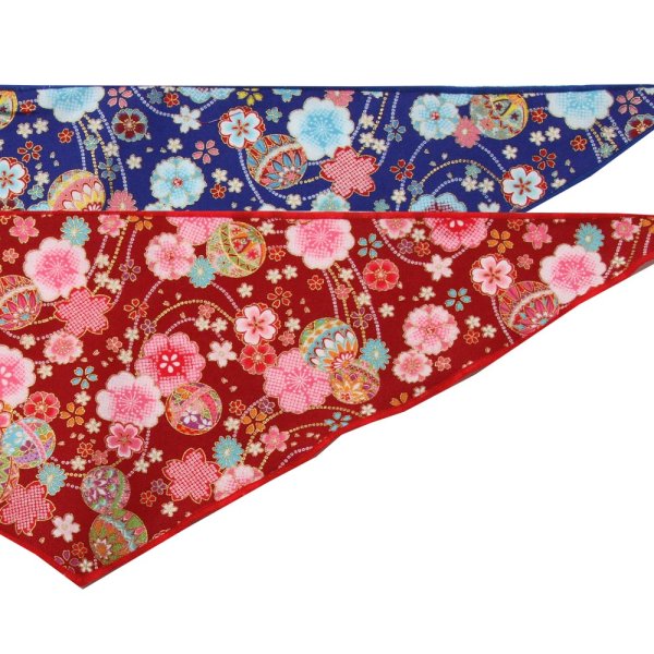 画像1: 8526　華てまりバンダナ　１０枚セット (1)