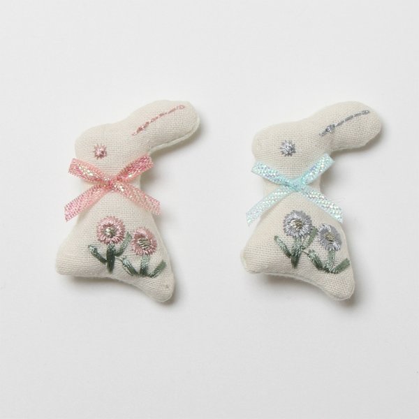 画像1: ふんわり花うさぎリボン (1)