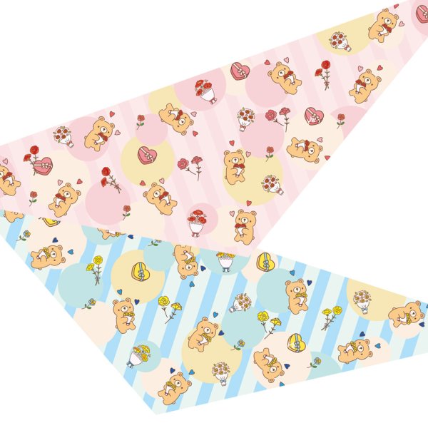 画像1: デザインバンダナ　パステルブーケ　１０枚セット (1)