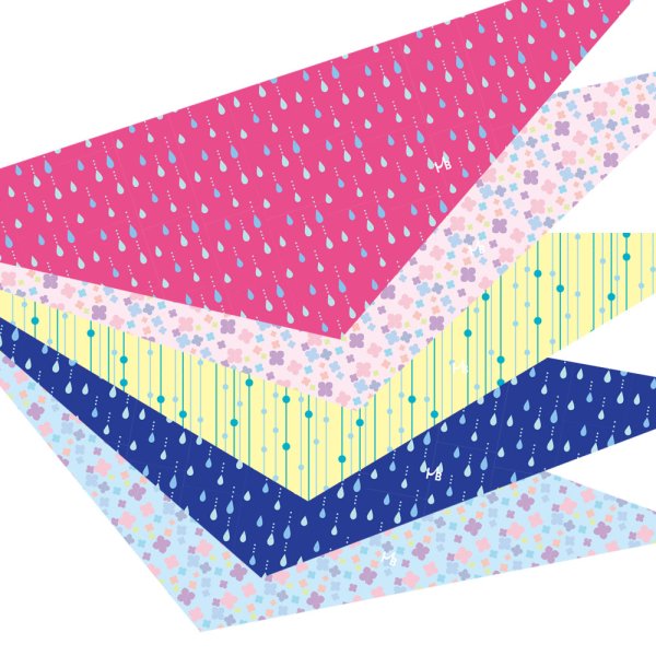 画像1: デザインバンダナ　なないろレイン　１０枚セット (1)