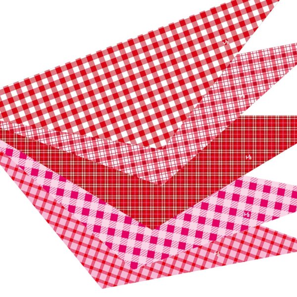 画像1: デザインバンダナ　チェックアソート女の子　１０枚セット (1)