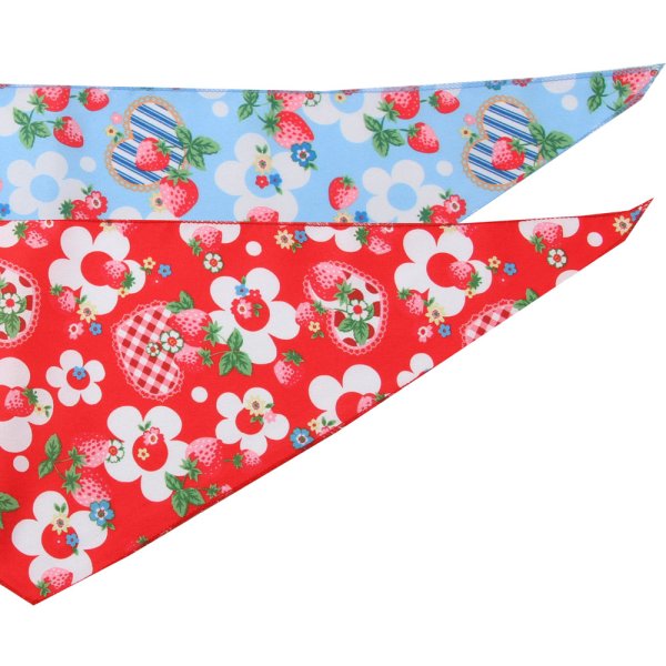 画像1: フラワリーストロベリーバンダナ　 (1)